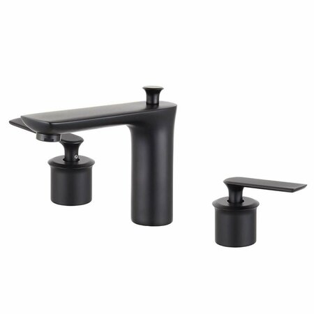COMFORTCORRECT Modica Double Handle Widespread Bathroom Faucet with Drain, Matte Black CO2796835
